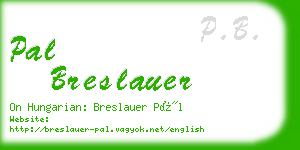 pal breslauer business card